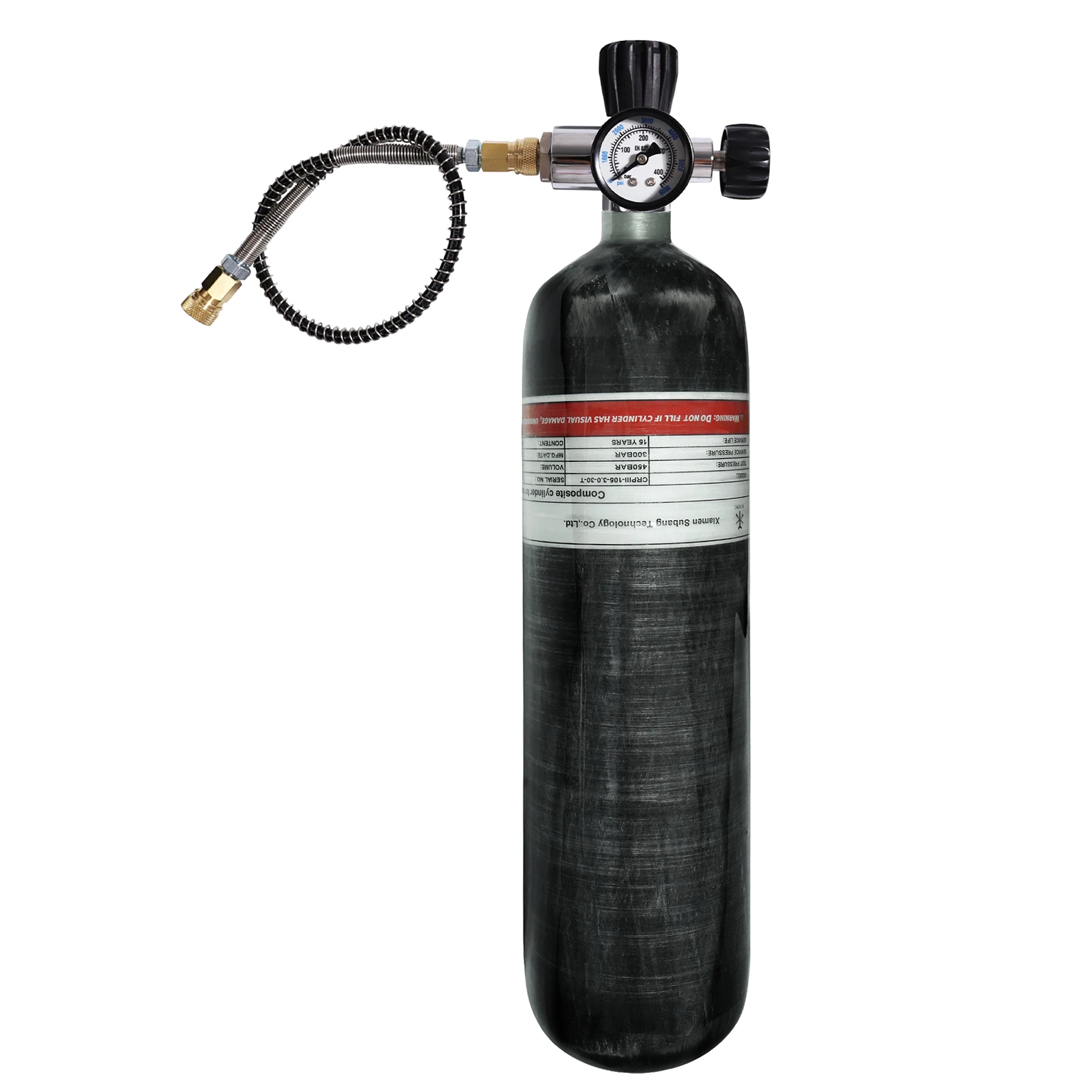 TUXING 300Bar 3L Carbon Fiber Cylinder with Fill Station Regulator Valve 4500psi