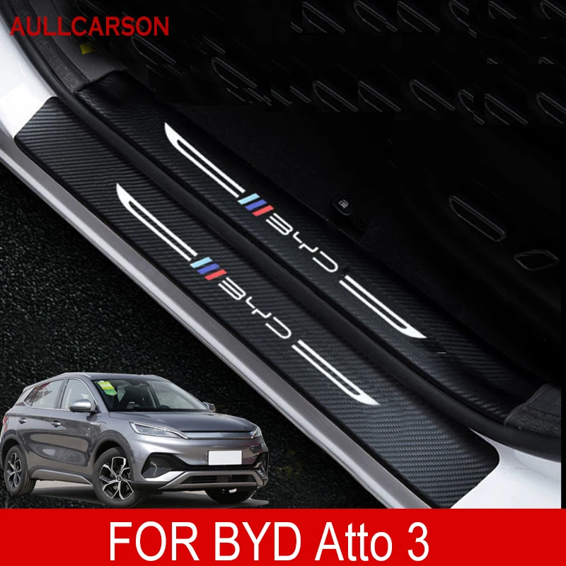 2 Pieces Vehicle Door Sill Plate Protectors Easy Installation Rear bumpers  Protector Rear Trunk Protection Strips for Atto 3 Upgrade 