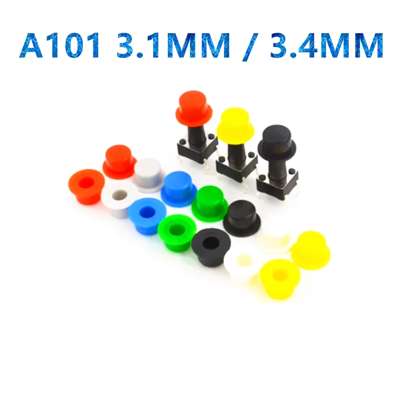 Tact Switch Push Button Switch Round Caps 100PCS