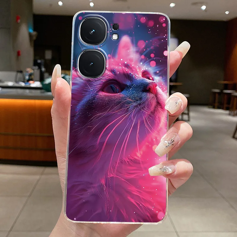 Aesthetic Fashion Cute Cat Soft Silicone Transparent Phone Case Cover
