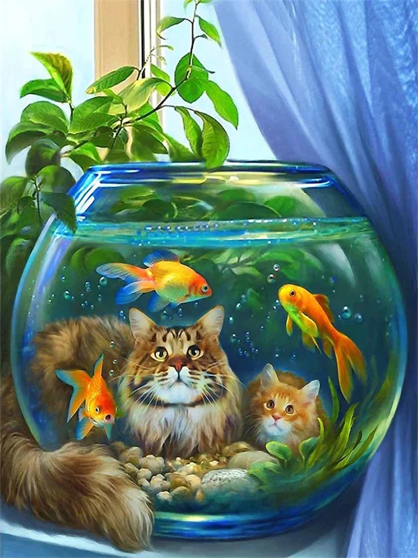 thumbnail image 1 of Venta de kits de manualidades con bordado de diamantes 5D DIY, diseño de gato, búho, taladro cuadrado completo, decoración para el hogar, pintura de diamantes, mariposa, animales, 1 of 5