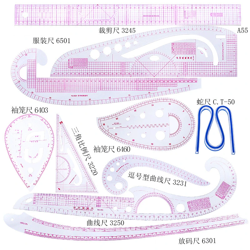 

10pcs Sewing French Curve Ruler Measure Dressmaking Tailor Drawing Template Craft Tool Set