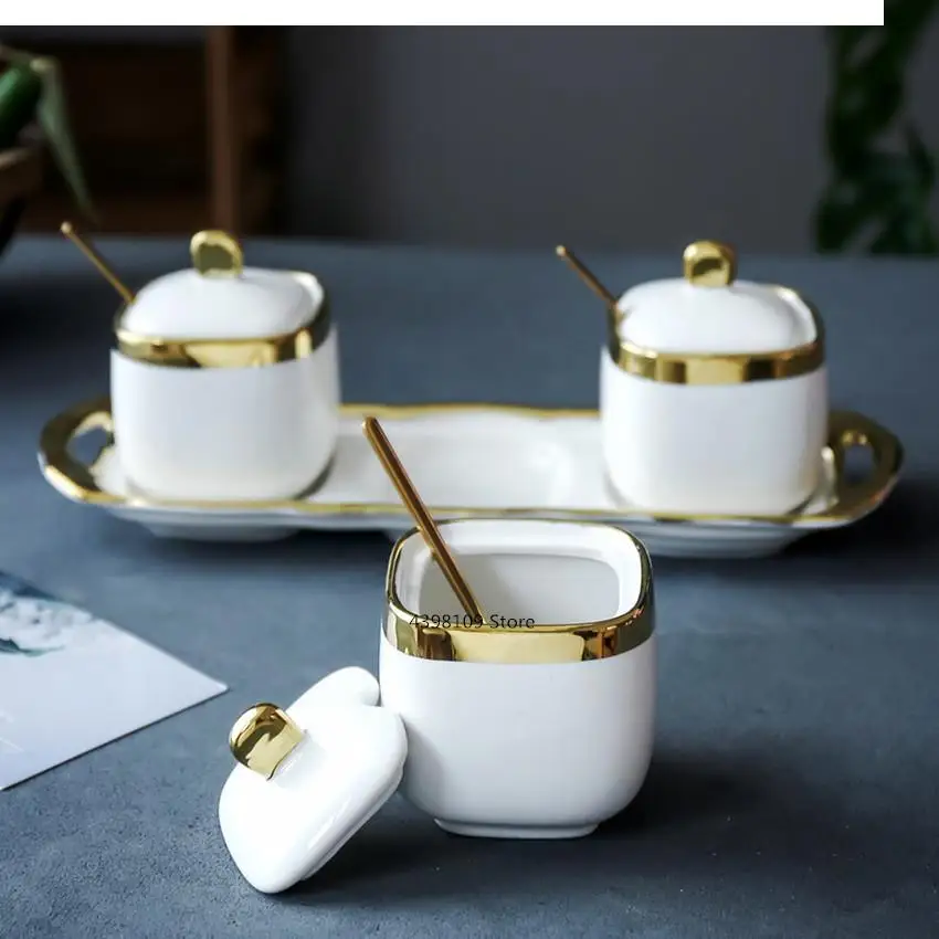 

Домашние кухонные приправы, керамическая банка для приправ, зеленый солевой горшок из Пномпеня, сахарница, трехкомпонентный горшок