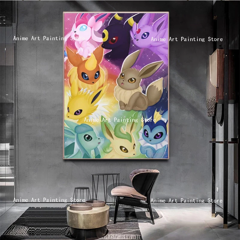Retro Pokemon Eeveelutions Poster Eevee Umbreon Leafeon Canvas Painting  Japanese Anime Wall Art Prints Living Room Decor - AliExpress