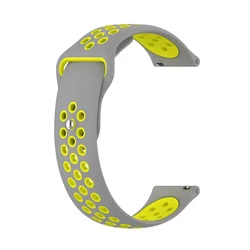 Breathable Sports Silicone Strap - Versatile 20mm/22mm Wristband - COROS PACE Pro (Grey yellow)