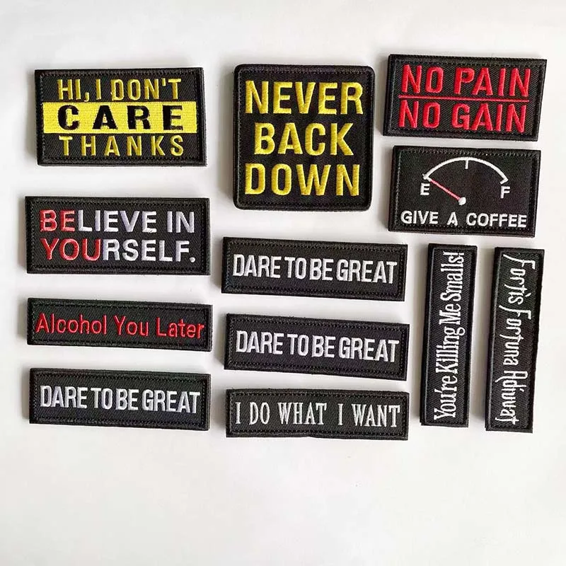 Inspirational Embroidery Alphabet Hook and Loop Patches