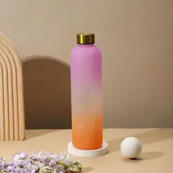 Motivational Time - Marked Leakproof Sports Water Bottle - 1.0L (Pink)