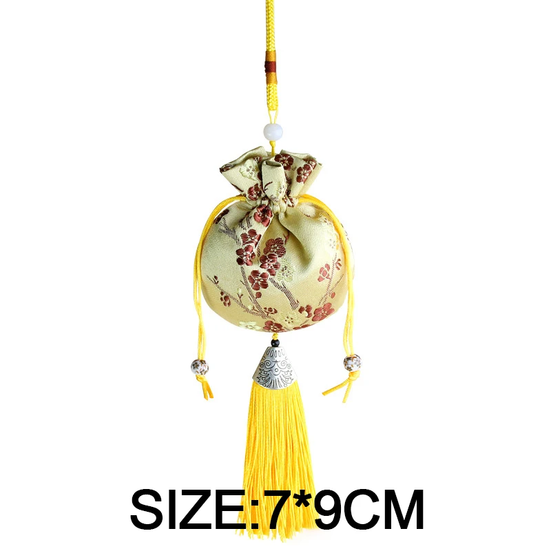 Embroidery Drawstring Storage Bag Tassel Small Empty Pouch Car Pendant Children Baby Mosquito Repellent Lavender