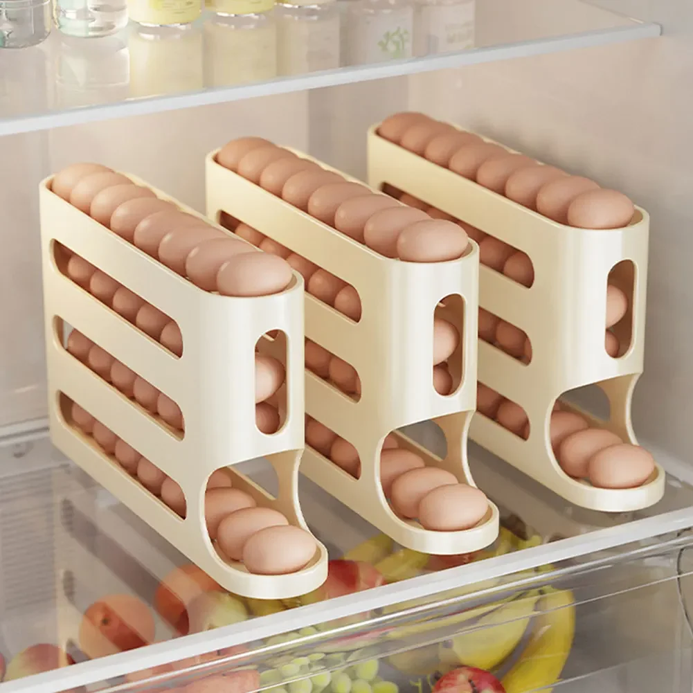Eier-Organizer Für Kühlschrank – Mit Druck-&-Roll System, Hält Bis Zu 30 Eier, Stapelbar Mit Deckel