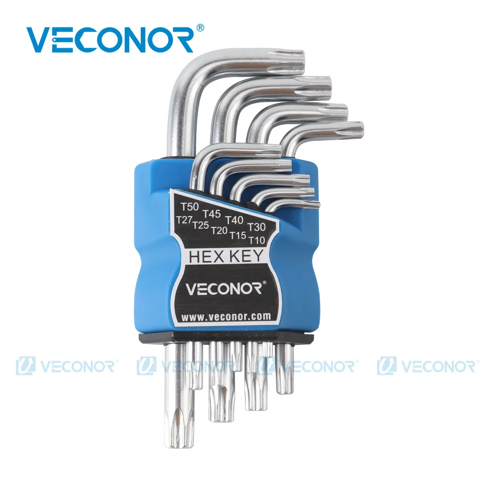9 stücke gesetzt langlebig metrischen kurzen arm torx CRV schlüssel stern schraubenschlüssel werkzeug schraubendreher T10 T15 T20 T25 T27 T30 T40 T45 T50