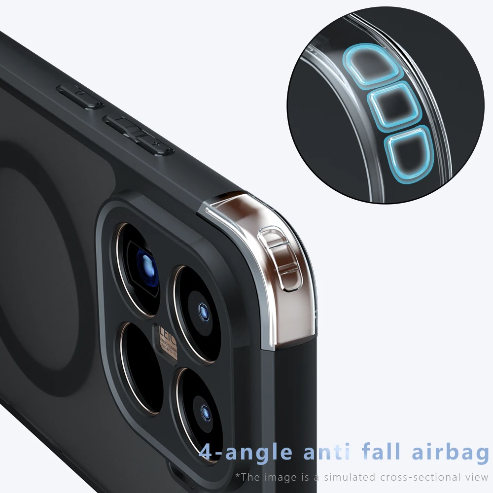 High Quality Rugged PC Matte Transparent HD Case with Magnetic Wireless Charging Capability