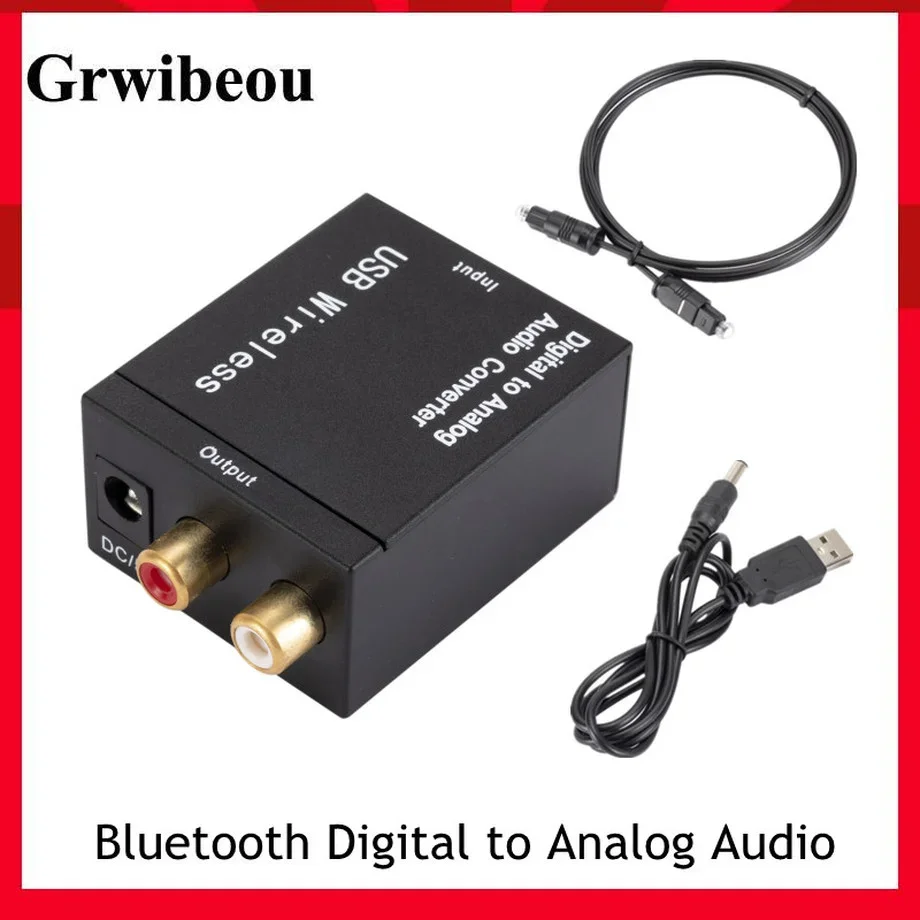 Bluetooth Digital to Analog Audio Converter Optical Fiber Toslink Coaxial Signal To RCA R/L Audio Decoder Amplifier Fiber Conver