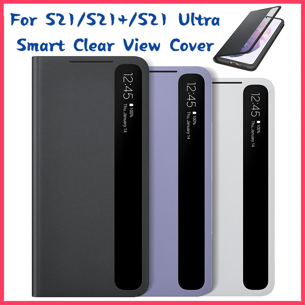 

For Samsung Mirror Cover Clear View Phone Case For SAMSUNG Galaxy S21 S21+ S21 Ultra S-View Flip Cover Intelligent Cases