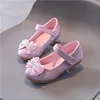 Children's Leather Shoes Spring Autumn Versatile Girls High Heels for Princess Party Fashion Sweet Bowtie Kid Causal Dress Shoes 5