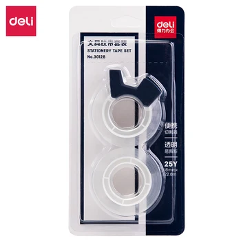 Deli 2 Rolls Set Strong Invisible Tape Set High Transparency Packing Tape For Student School Office Supplies Stationery 1