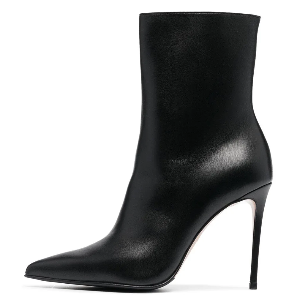

Woman Fashion Stiletto Heeled Pointed Toe Ankle Boots Female Spring Autumn Side Zipper Short Boots