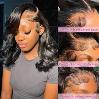 Vague de corps Bob Perruque avant de dentelle Perruques de cheveux humains HD Transparent dentelle frontale Perruque sans colle Perruques Cheveux humains Perruques Cheveux Humains 5