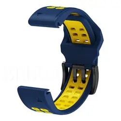 Enhanced Silicone Watch Band with Quick Release Mechanism - 22mm width (Midnight yellow)