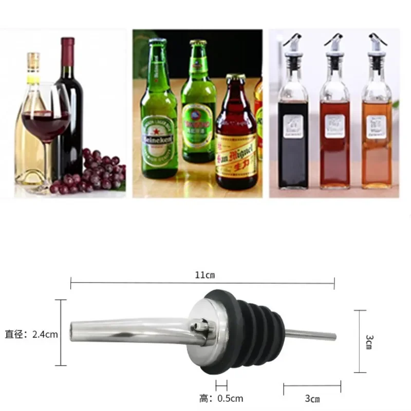 Wine Pourers Bottle Stopper Red Wine Pourer with Cap Oil Champagne Bottle wood Plug Keep Wine Freash Black Lid 1pc Bar Party Supplies