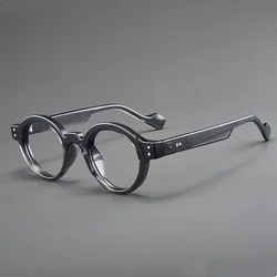 Unisex Retro Round Anti - Blue Light Ultra - Light Reading Glasses (Diopter +0.0 to +4.0) - 3.0 (Transparent Gray)