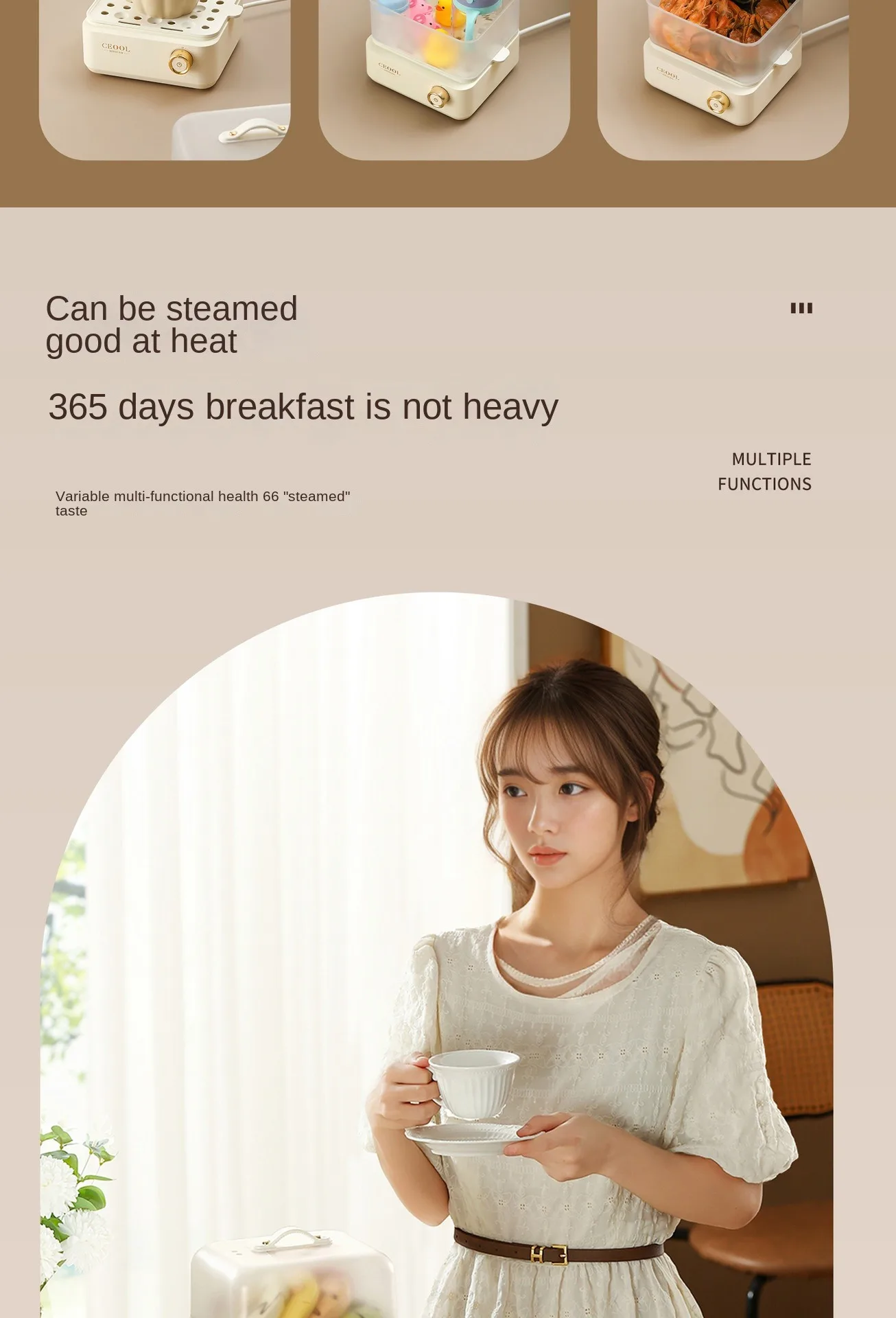 Egg Boiler Multifunction Double Electric Egg Cooker Steamer Corn Milk Steamed Rapid Layers Breakfast Cooking Appliances Kitchen