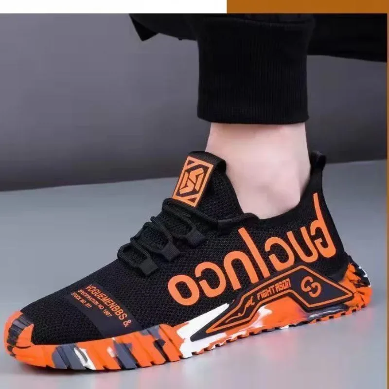 2025 Fall Breathable Thin Flying Woven Mesh Comfortable Casual Shoes Fashionable and Versatile Running Sneakers Men's Shoes 2