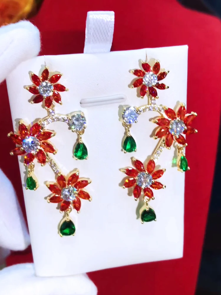 Kellybola New DIY Shiny Heart Drop Earrings For Women Bridal Wedding Girl Daily Surper Jewelry High Quality Hot Romantic Summer