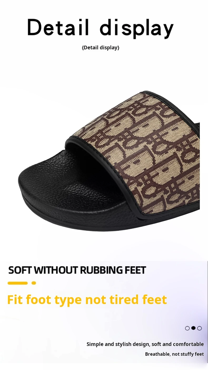 شباشب منزلية للرجال خفيفة الوزن صيفية بنمط جديد مسطحة وبالية كاجوال منقوشة كلاسيكية صنادل مضادة للانزلاق سريعة الجفاف