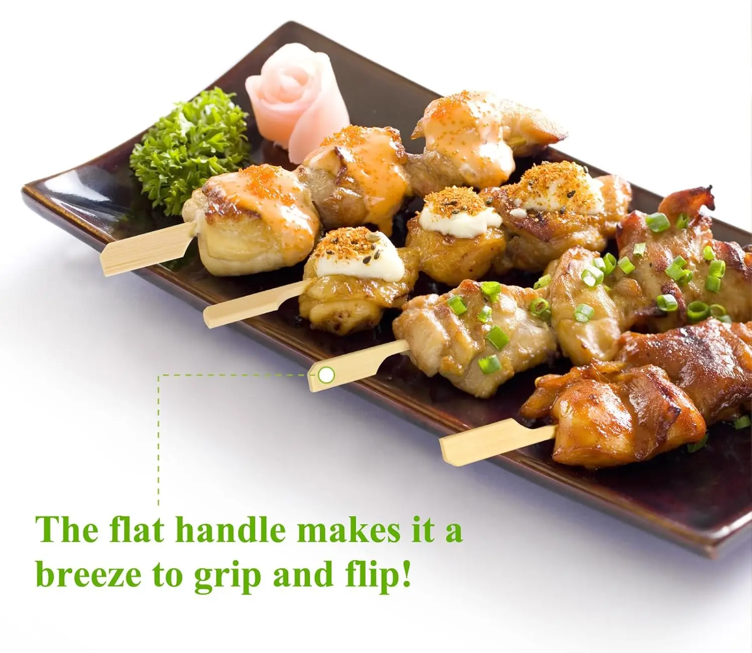 9/15/20cm Bamboo Skewers Cocktail Picks Fancy Toothpicks for Appetizers Disposable Bamboo Sticks Food Sticks Fruit BBQ