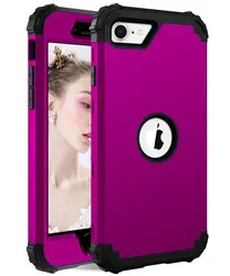 Durable Heavy - Duty Shockproof Protective Armor Case - PC and TPU (Purple black)