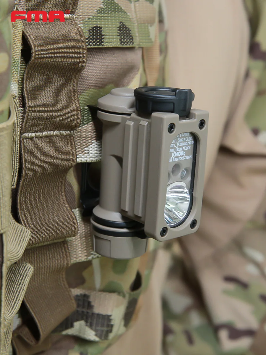 FMA Nylon Tactical Compact II IR LED Light Head Lamp Survival Light / Helmet Rail Shroud Mount BK/DE tactical flashlight