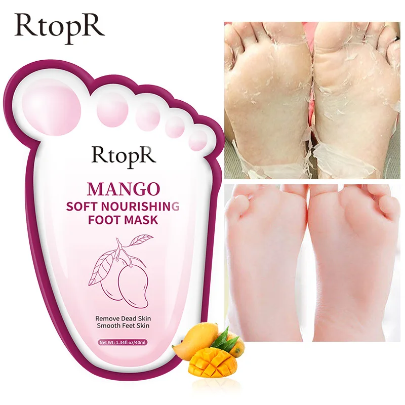 

RtopR Peeling Foot Mask Exfoliating Dead Skin Improve Dry Cracked Foot Skin Repair Whitening Pedicure Moisturizing Foot Care