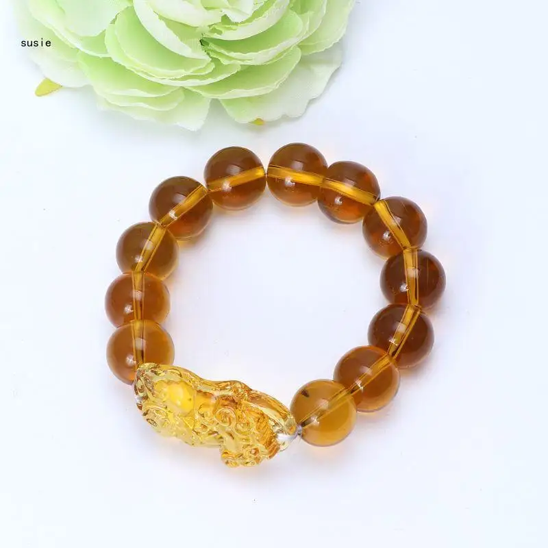 X7YA Attractive Wealth Citrine Stone Bracelet Luck Feng Shui Xiu Bracelet Gift 2
