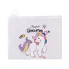 Korean Translucent Unicorn Cute Girl Pencil Case Stationery Bag Creative Storage File Bag Office Stationery Desk Organizer 5