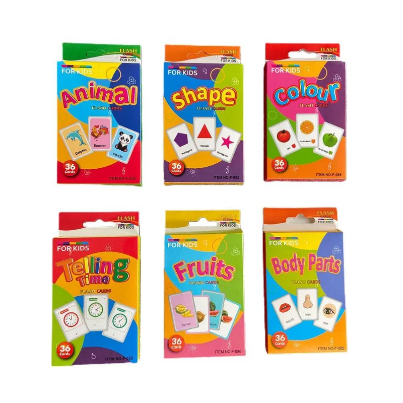 36pcs Children Cognition Cards Body Parts Animal Fruits Double Side Flashcards Montessori Baby Kids Early Educational Toys Gifts 6