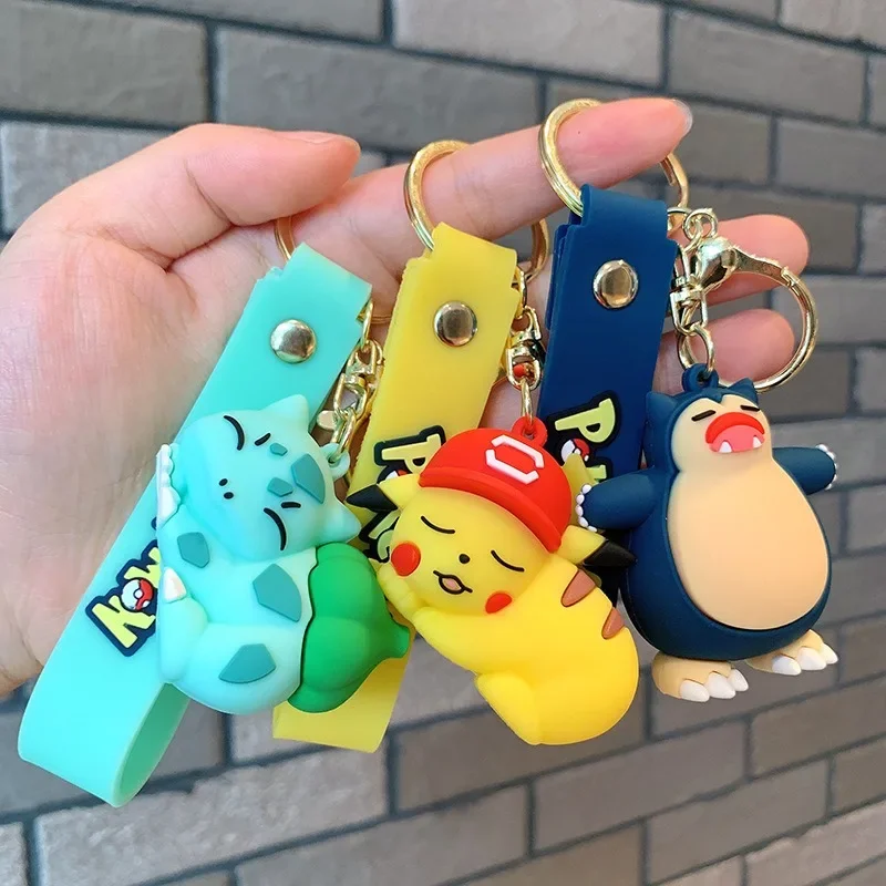 

New POKEMON Pikachu Sleeping Keychain Bulbasaur Doll Pocket Monster Pokémon Toy Model Action Figure Toy Childrens Birthday Gift
