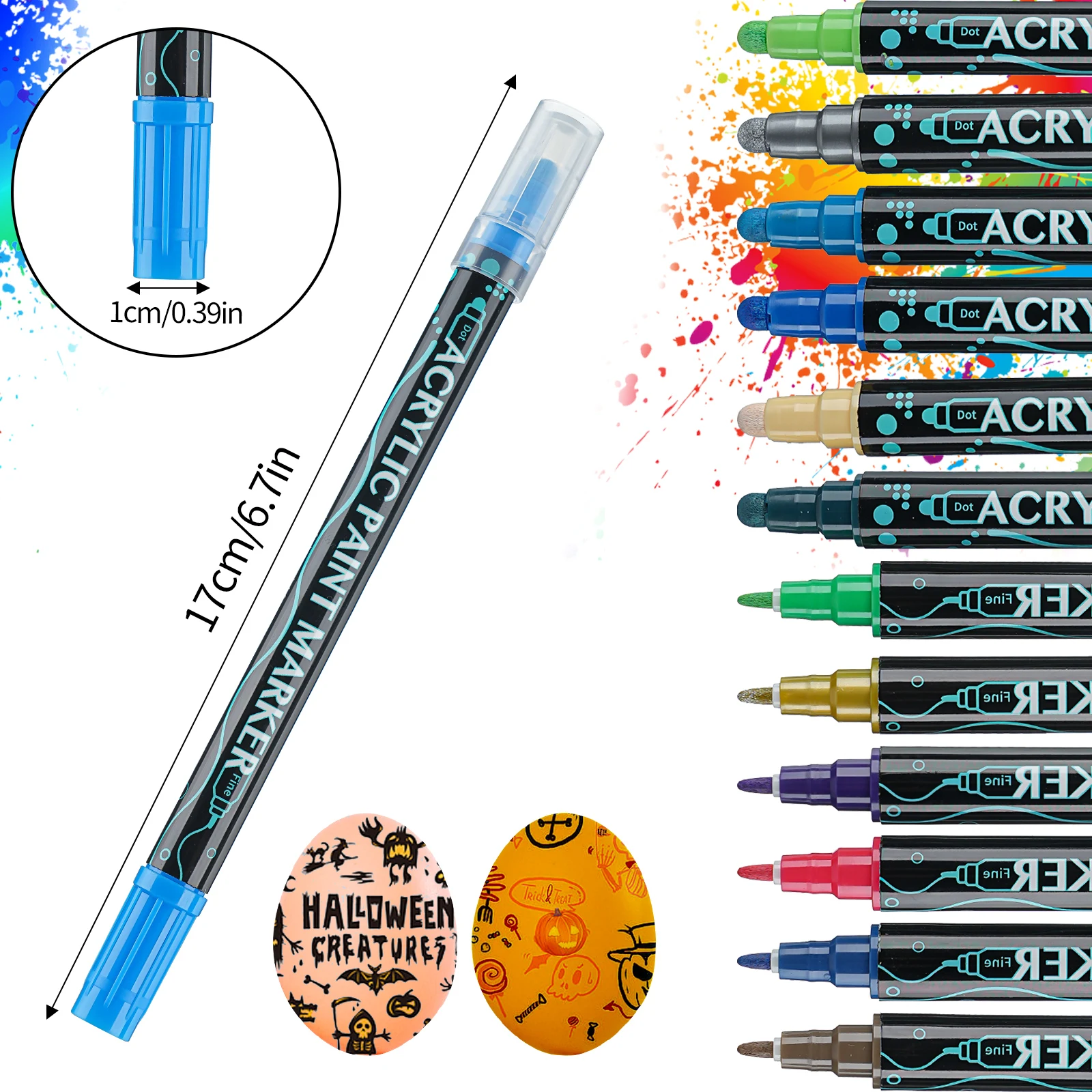 12/24/26/36 Packs Acrylic Paint Marker Pens Dual Tip Paint Markers Art Painting Dot Pen Portable Coloring Marker Pen acrylic paint markers,paint marker pen,paint marker pens,color marker pens,art marker pens,art markers