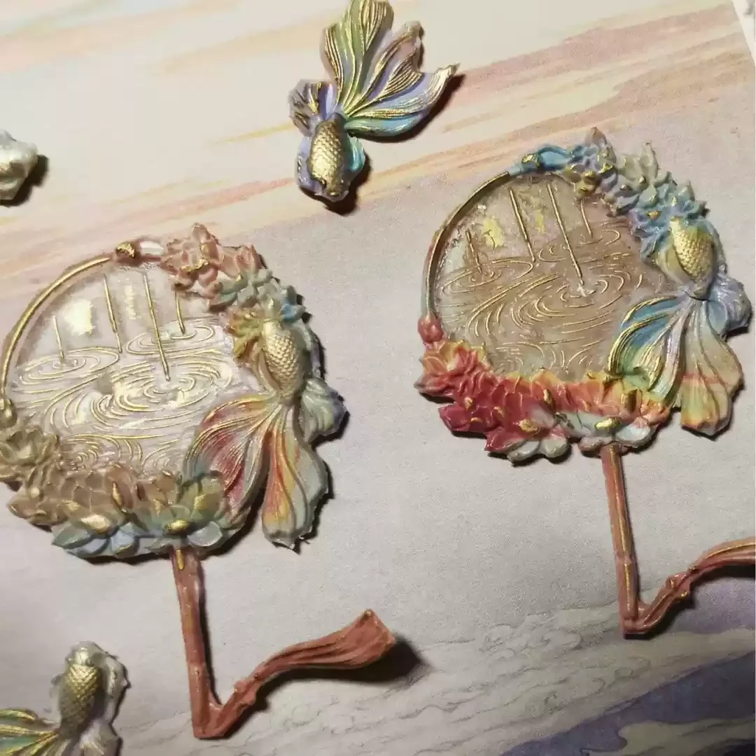 Fire Lacquer Seal With Mermaid Butterfly Specimen Relief Butterfly Clock Shaped Copper Head Cute Children'S Seal