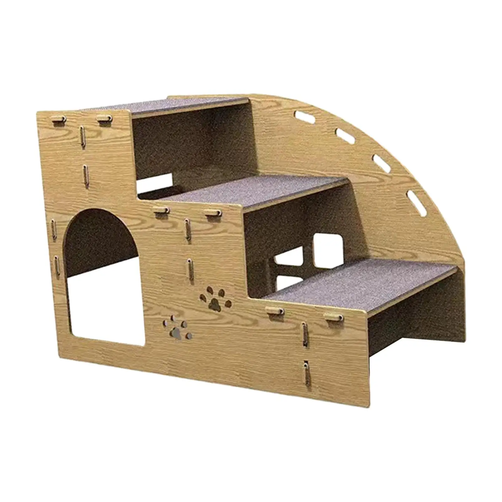 Pet Stairs Dog Ramp 3 Steps Ladder Portable 20x12.6x14inch Multipurpose Durable Accessories with Carpeted Treads for Older Dogs