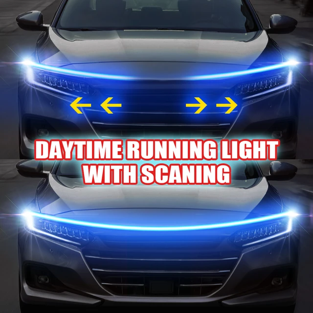 Led Daytime Running Light Scan Démarrage du capot de voiture Lumières  décoratives Drl Auto Engine Hood Guide Lampe d'ambiance décorative 12v