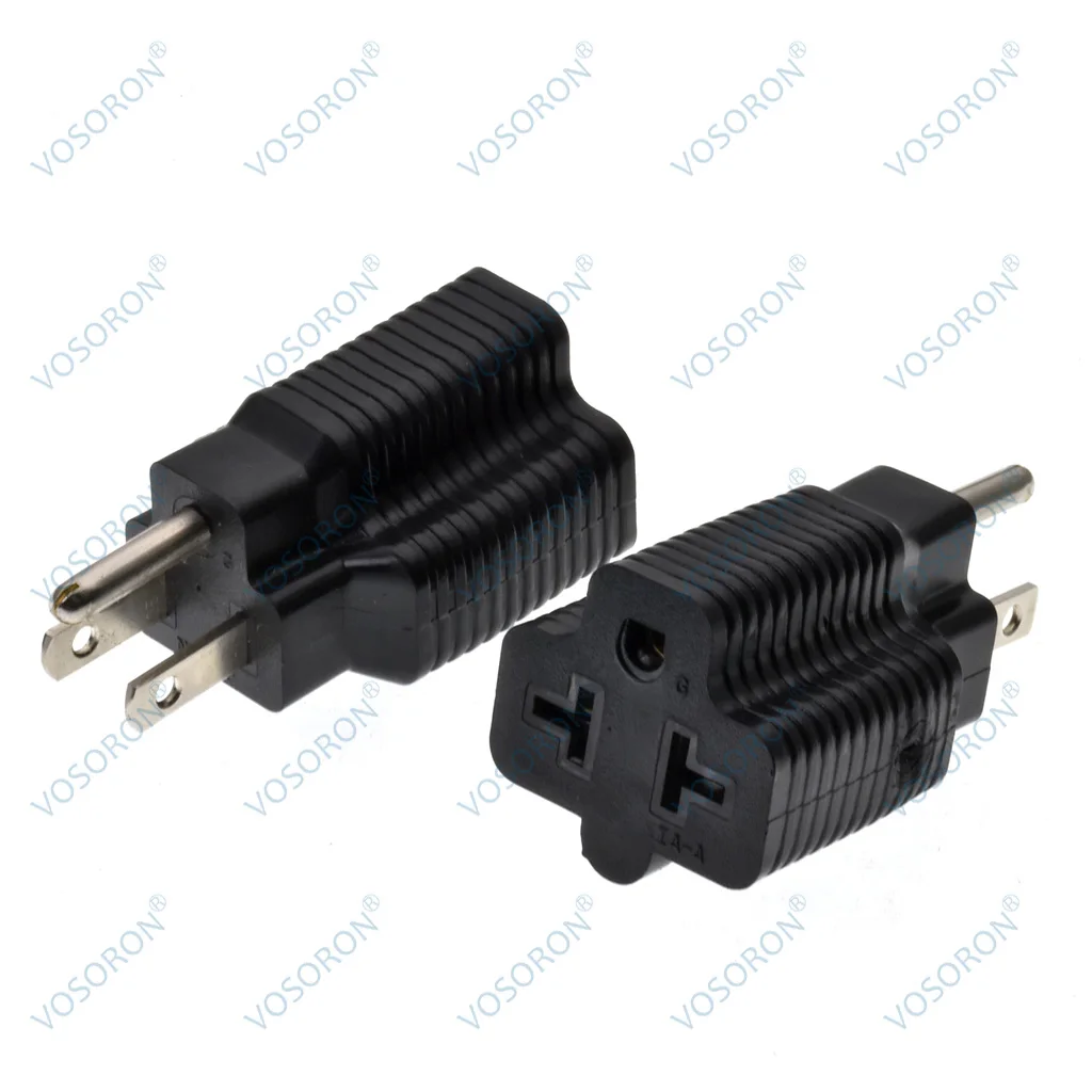 15 Amp Household AC Plug to 20 Amp T Blade Adapter,5-15P to 5-20R,5-15P 6-15R,5-15P 6-20R, 15A 125V 20A 250V Adapter