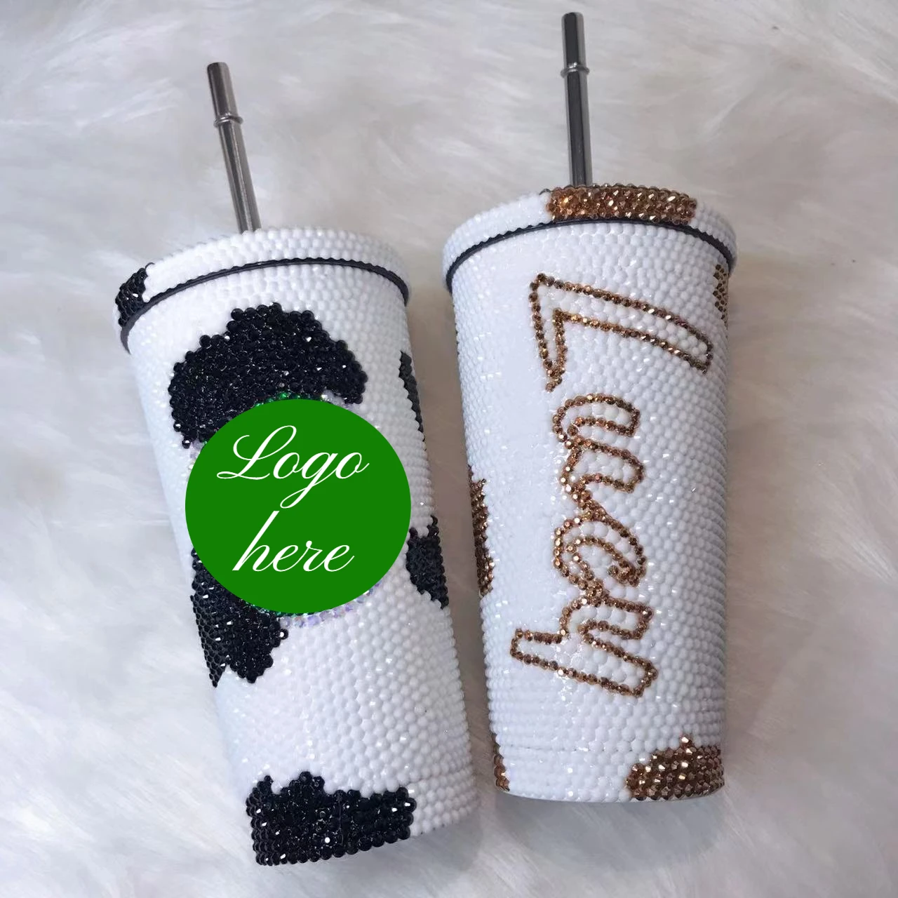 Custom Personalized with Name Glitter Rhinestone 24oz Starbucks Acryli