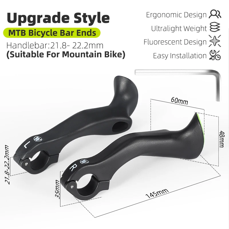 YYunying Carbon MTB Daumenauflage - Superleichte 32g Griffe Für Mehr Komfort Auf Langen Touren