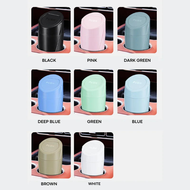 New Mini Car Trash Can Multifunctional Dual-purpose Storage Bin Ashtray Car Interior Rubbish Bag Large Capacity Auto Accessories