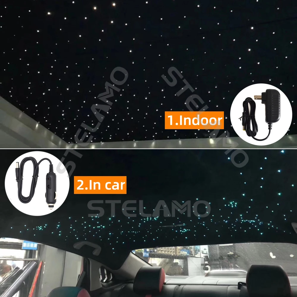 16W Twinkle RGBW Fiber Optic Star Ceiling Lights Kit Smartphone APP Control Car Roof Starry Sky Fiber Optic Light