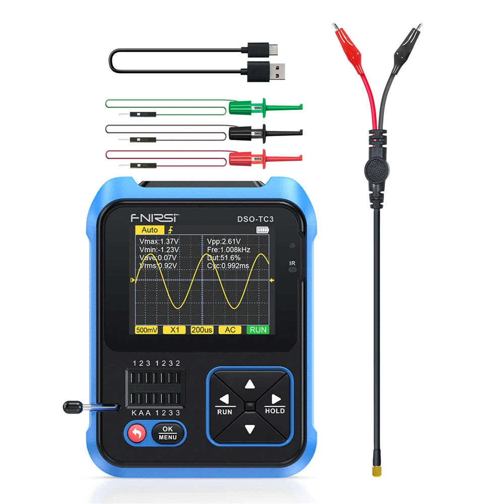 FNIRSI DSO-TC3 Digital Oscilloscope Transistor Tester Function Signal Generator Three/TwoIn One Multi-function Tester digital oscilloscope transistor tester signal generator