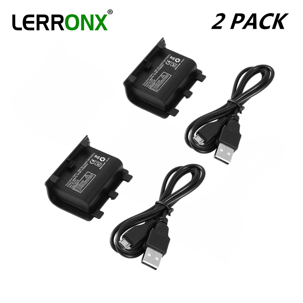Confezione Da 2 X Box Un Pacco Batteria Ricaricabile Con Cavo Usb 2400Mah Ni-Mh Bateria Per Kit Batterie Ricaricabili Controller Xbox One