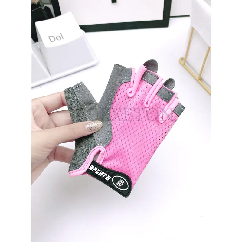 Children's Gloves Half Finger Outdoor Sports Kids Cycling Boys Girls Protection Antislip Breathable Thin Spring Summer Gloves