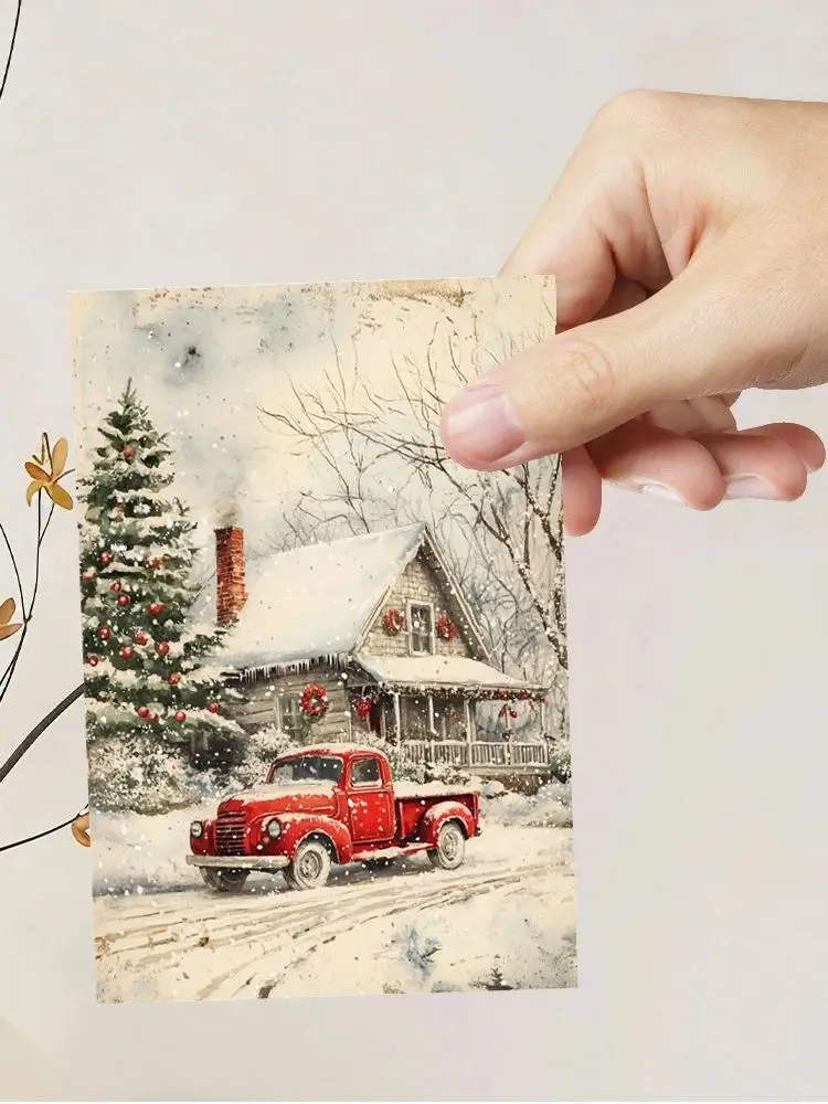 32 Stück Vintage-Weihnachtspostkarten, lustige Weihnachtsmannkarten, Halloween-Geschenke, Back-to-School-Dekoration, günstige Schlafzimmerdekoration – Detail 1