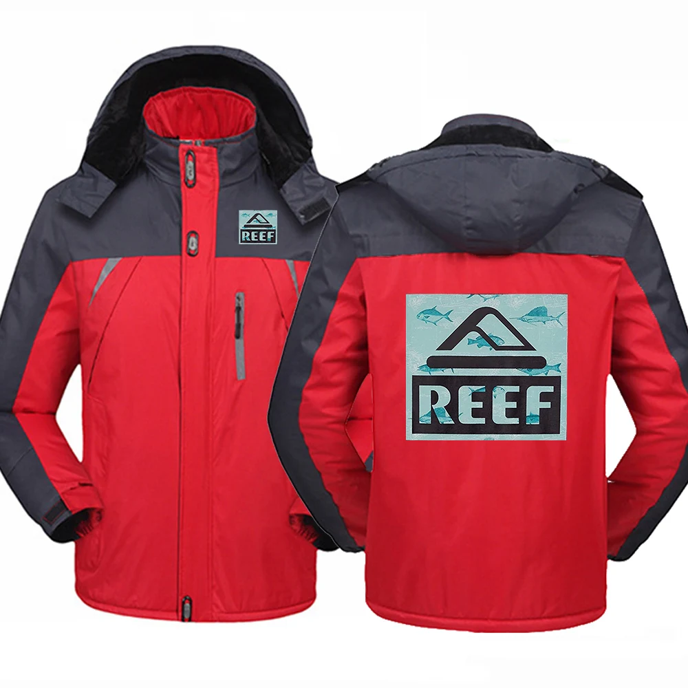 Reef 2023 New Men Autumn and Winter Jacket Thicken Windbreaker Coats Waterproof Warm Outdoor Cold-Proof Mountaineering Clothing